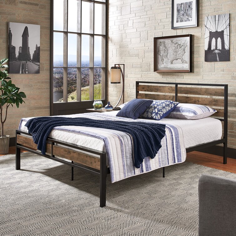 Iron wood deals bed frame